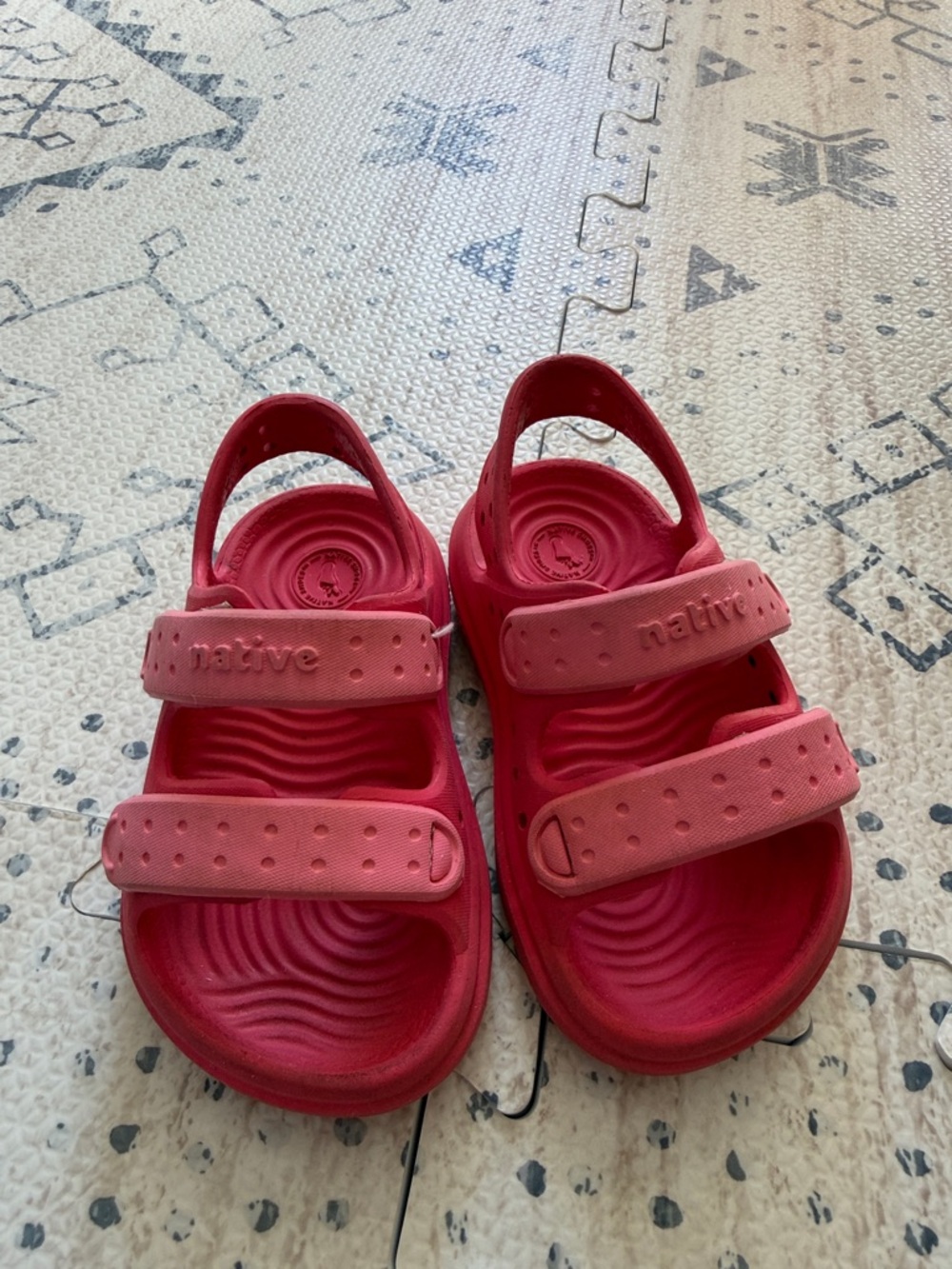 Native Kids Flamingo Pink Double-Strap Sandals - size 5